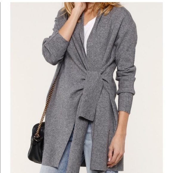 Heartloom Lydia tie sweater cardigan Heather Gray size M - Picture 2 of 10